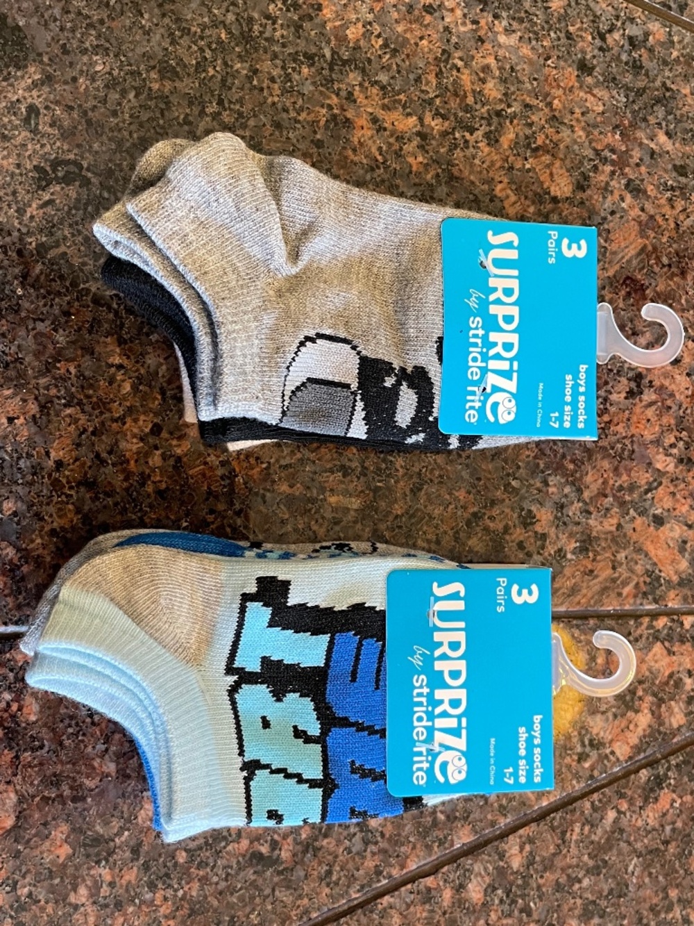 NWT Boys size 1-7 Stride Rite Gamer & Tech No-Show Socks 6-Pack